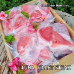 TUNA fillet steak boneless fish frozen +/- 3/4" 2cm (price/pack 500gr 3pcs)
